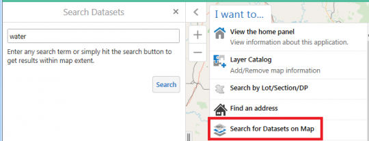 Search for datasets on map