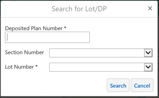 Lot dp search form