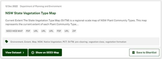 Dataset - state vegetation type map
