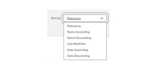Dataset results sort by