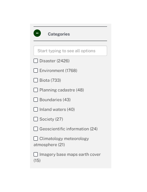 Dataset categories