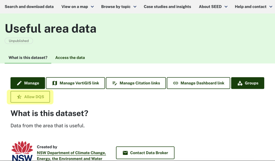 Screenshot showing how to allow DQS