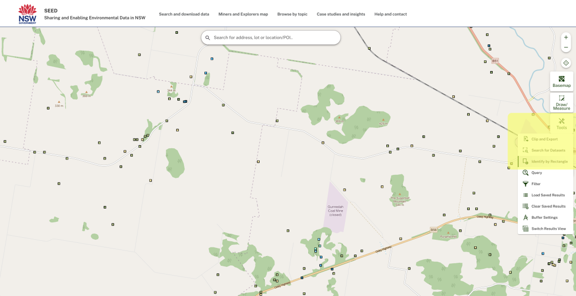 Screenshot of where to find tools