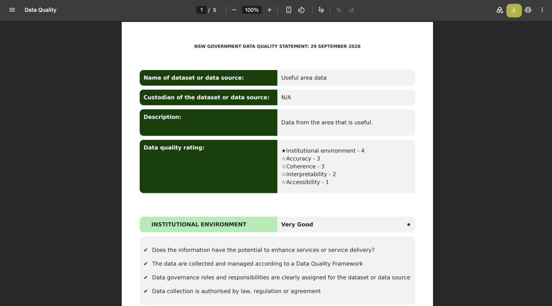 Screenshot showing how to download the DQS