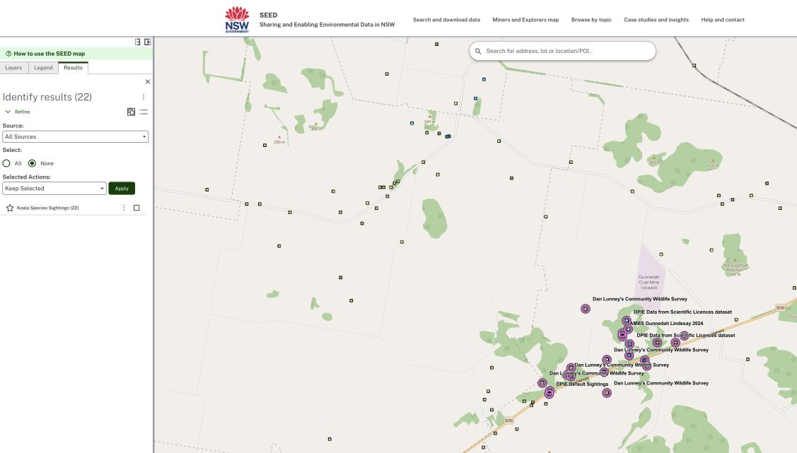 Screenshot showing how the results will be highlighted