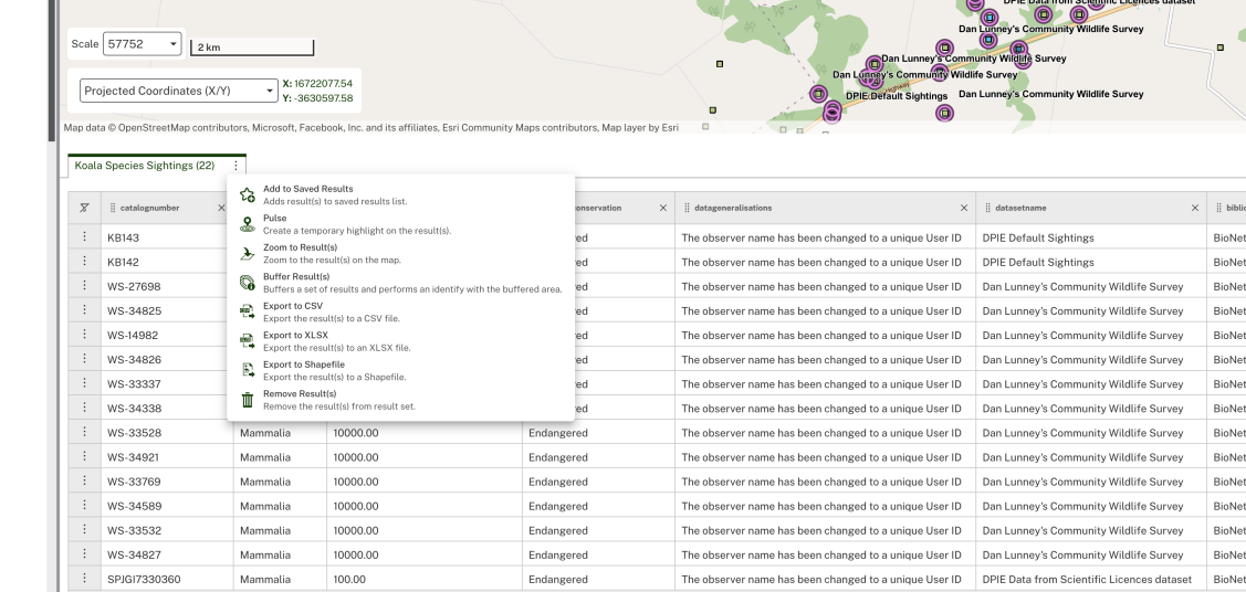 Screenshot showing the switch results tab