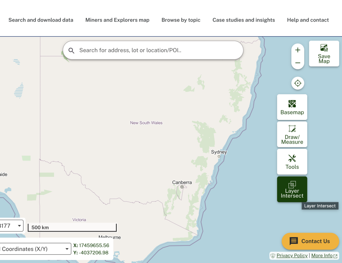 Screenshot showing how to use the 'layer intersect tool'